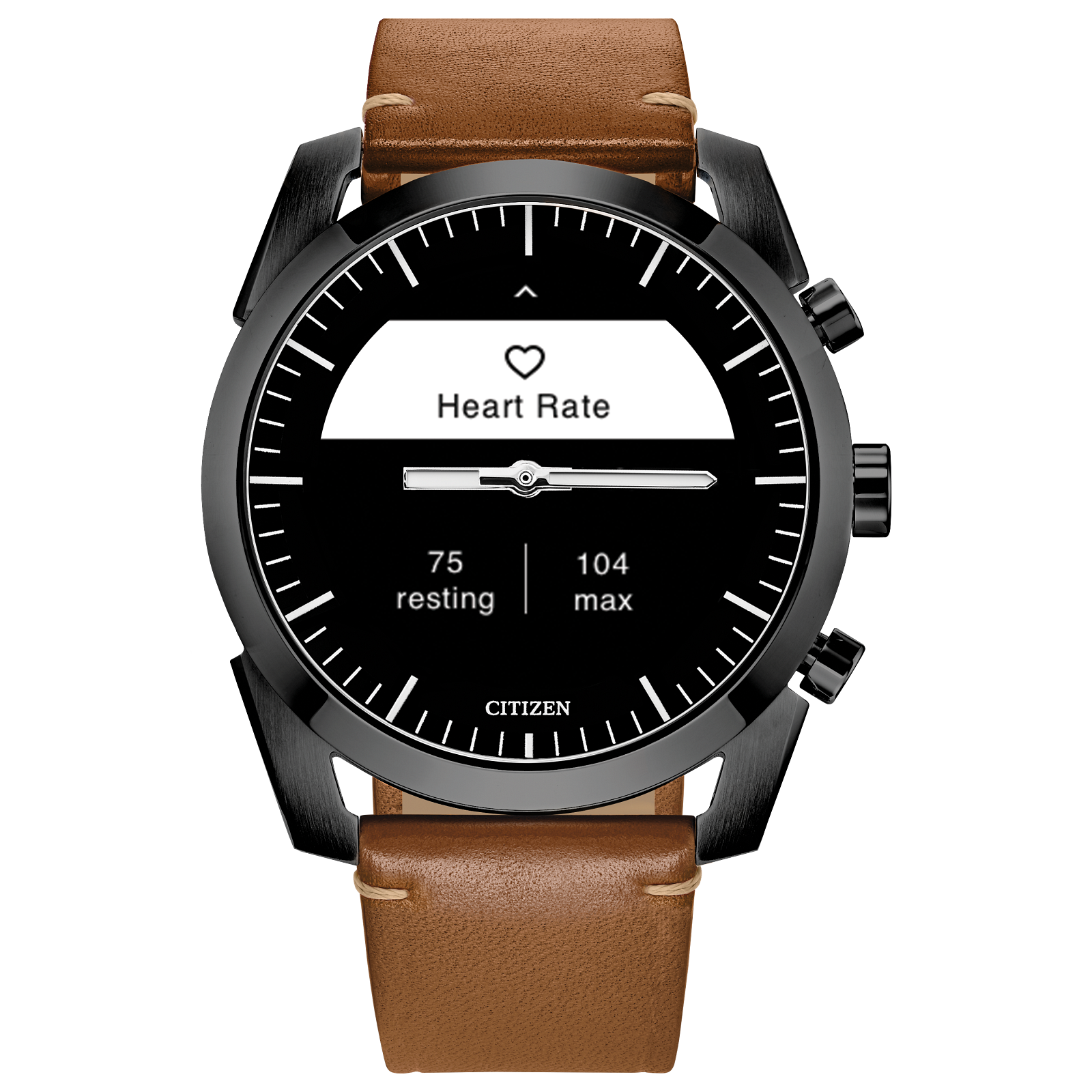 CZ Smart Hybrid Black Dial Leather Strap JX2017 05E CITIZEN